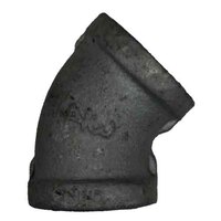 1/2" 45 Deg. Elbow, Malleable 150#, Black